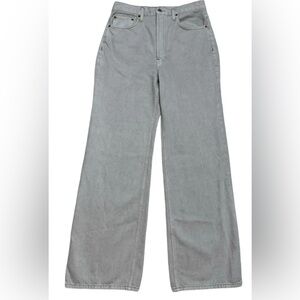 $295 RE/DONE 70s Ultra High Rise Wide Leg Jeans in grey